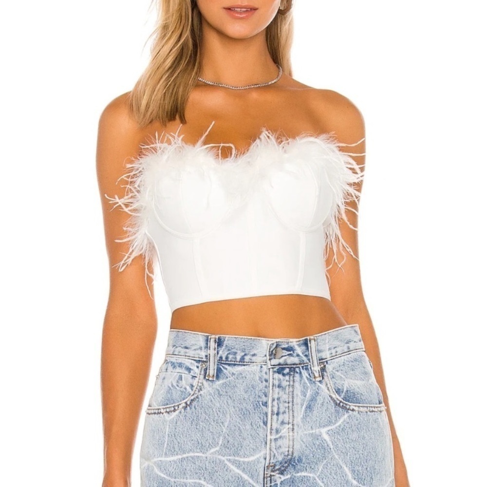 NWT Superdown Ramona Bustier Top in White